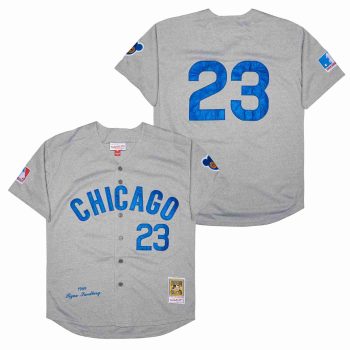 Ryne Sandberg Chicago Cubs Jersey 1989 grey men women youth size S-6XL