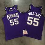 Sacramento Kings Jason Williams Mitchell & Ness Black 2000-01 Swingman jersey-purple