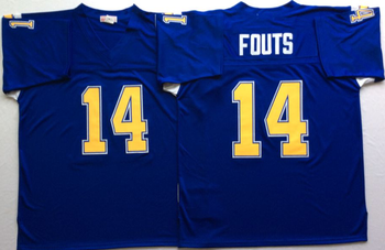 San Diego Chargers Blue #14 FOUTS Mitchell & Ness Football Jersey Retro men women youth size S-6XL