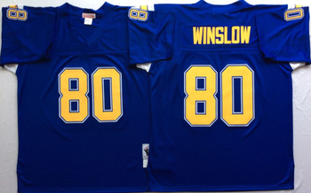 San Diego Chargers Blue #80 WINSLOW Mitchell & Ness Football Jersey Retro men women youth size S-6XL