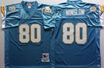San Diego Chargers Blue #80 WINSLOW Retro Mitchell & Ness Football Jersey Retro men women youth size S-6XL