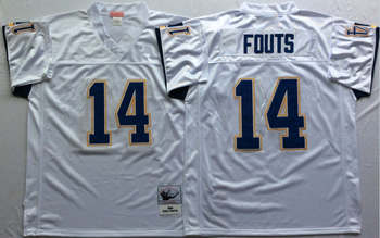 San Diego Chargers White #14 FOUTS Mitchell & Ness Football Jersey Retro men women youth size S-6XL