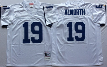 San Diego Chargers White #19 ALWORTH Mitchell & Ness Football Jersey Retro men women youth size S-6XL