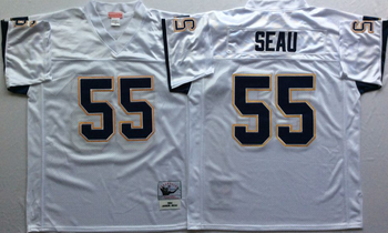 San Diego Chargers White #55 SEAU Mitchell & Ness Football Jersey Retro men women youth size S-6XL