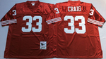 San Francisco 49ers Red #33 CRAIG Mitchell & Ness Football Jersey Retro men women youth size S-6XL