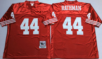 San Francisco 49ers Red #44 RATHMAN Mitchell & Ness Football Jersey Retro men women youth size S-6XL