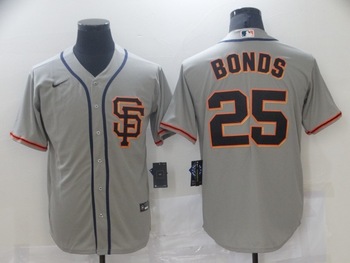 San Francisco Giants #25 Barry Bonds stitched baseball jersey grey MEN WOMEN YOUTH S-6XL SIZE