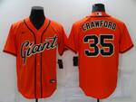 San Francisco Giants Brandon Crawford #35 orange stitched baseball jersey