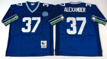 Seattle SEAHAWKS #37 Blue ALEXANDER Mitchell & Ness Football Jersey Retro men women youth size S-6XL