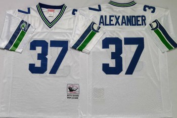 Seattle SEAHAWKS White #37 ALEXANDER Mitchell & Ness Football Jersey Retro men women youth size S-6XL