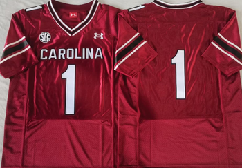 South Carolina Gamecock Red 1 No Name Football Jersey MEN WOMEN YOUTH S-6XL SIZE