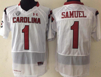 South Carolina Gamecock White 1 SAMUEL Football Jersey MEN WOMEN YOUTH S-6XL SIZE