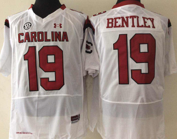 South Carolina Gamecock White 19 BENTLEY Football Jersey MEN WOMEN YOUTH S-6XL SIZE