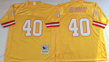Tampa Bay Buccaneers YELLOW #40 ALSTOTT Mitchell & Ness Football Jersey Retro men women youth size S-6XL