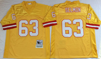Tampa Bay Buccaneers YELLOW #63 SELMON Mitchell & Ness Football Jersey Retro men women youth size S-6XL