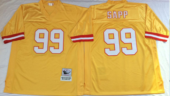 Tampa Bay Buccaneers YELLOW #99 SAPP Mitchell & Ness Football Jersey Retro men women youth size S-6XL