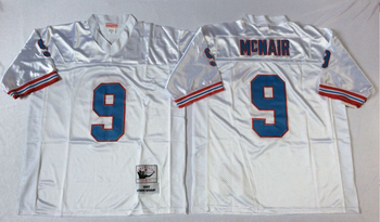 Tennessee Oilers #9 White MCNAIR Mitchell & Ness Football Jersey Retro men women youth size S-6XL