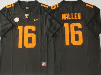 Tennessee Volunteers Black 16 WALLEN Football Jersey MEN WOMEN YOUTH S-6XL SIZE