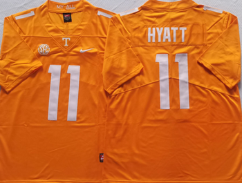 Tennessee Volunteers Orange 11 HYATT Football Jersey MEN WOMEN YOUTH S-6XL SIZE