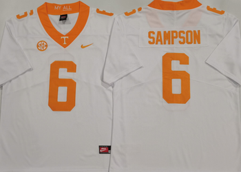 Tennessee Volunteers White #6 SAMPSON Football Jersey MEN WOMEN YOUTH S-6XL SIZE