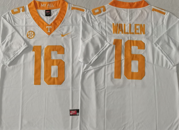 Tennessee Volunteers White 16 WALLEN Football Jersey MEN WOMEN YOUTH S-6XL SIZE