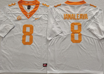 Tennessee Volunteers White 8 IAMALEAVA Football Jersey MEN WOMEN YOUTH S-6XL SIZE