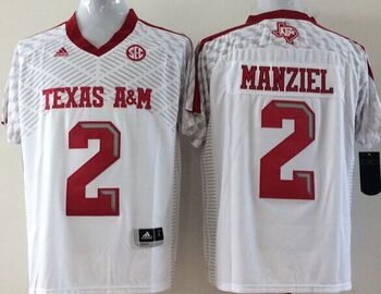 Texas A&M University #2 Johnny Manziel White Football Jersey MEN WOMEN YOUTH S-6XL SIZE