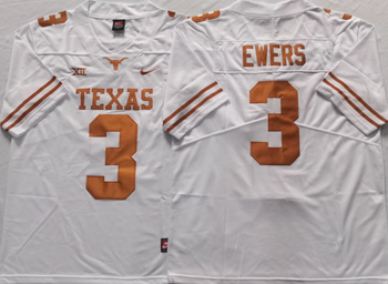 Texas Longhorns White 3 EWERS Football Jersey MEN WOMEN YOUTH S-6XL SIZE