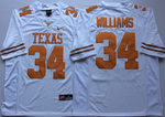 Texas Longhorns White 34 WILLIAMS Football Jersey MEN WOMEN YOUTH S-6XL SIZE