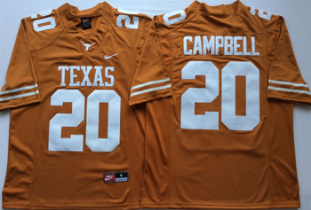 Texas Longhorns YELLOW 20 CAMPBELL Football Jersey MEN WOMEN YOUTH S-6XL SIZE