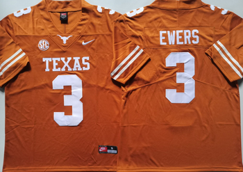 Texas Longhorns Yellow #3 EWERS Football Jersey MEN WOMEN YOUTH S-6XL SIZE