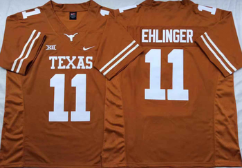 Texas Longhorns Yellow 11 EHLINGER Football Jersey MEN WOMEN YOUTH S-6XL SIZE