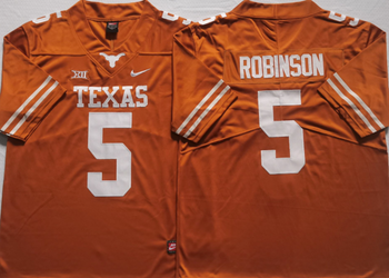 Texas Longhorns Yellow 5 ROBINSON Football Jersey MEN WOMEN YOUTH S-6XL SIZE