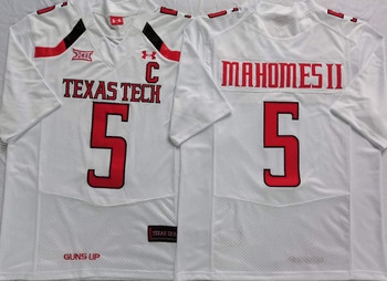 Texas Tech Red Raiders White 5 MAHOMES II Football Jersey MEN WOMEN YOUTH S-6XL SIZE