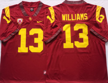 USC Trojans Red 13 WILLIAMS Football Jersey MEN WOMEN YOUTH S-6XL SIZE