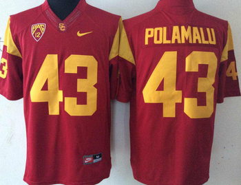 USC Trojans Red 43 POLAMALU Football Jersey MEN WOMEN YOUTH S-6XL SIZE
