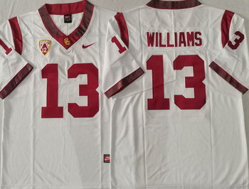 USC Trojans White 13 WILLIAMS Football Jersey MEN WOMEN YOUTH S-6XL SIZE