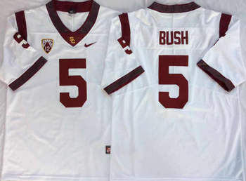 USC Trojans White 5 BUSH Football Jersey MEN WOMEN YOUTH S-6XL SIZE