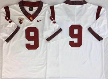 USC Trojans White 9 No Name Football Jersey MEN WOMEN YOUTH S-6XL SIZE