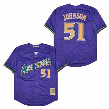 Vintage Baseball 51 Randy Johnson white Retro Jersey purple men women youth size S-6XL