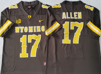 WYOMING Cowboys Coffee 17 ALLEN Football Jersey MEN WOMEN YOUTH S-6XL SIZE