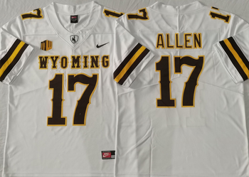 WYOMING Cowboys White 17 ALLEN Football Jersey MEN WOMEN YOUTH S-6XL SIZE