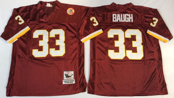 Washington Redskins #33 Red BAUGH Mitchell & Ness Football Jersey Retro men women youth size S-6XL