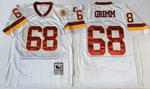 Washington Redskins #68 White GRIMM Mitchell & Ness Football Jersey Retro men women youth size S-6XL