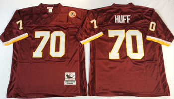Washington Redskins #70 Red HUFF Mitchell & Ness Football Jersey Retro men women youth size S-6XL
