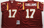 Washington Redskins Red #17 D.WILLIAMS Mitchell & Ness Football Jersey Retro men women youth size S-6XL