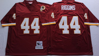 Washington Redskins Red #44 RIGGINS Mitchell & Ness Football Jersey Retro men women youth size S-6XL