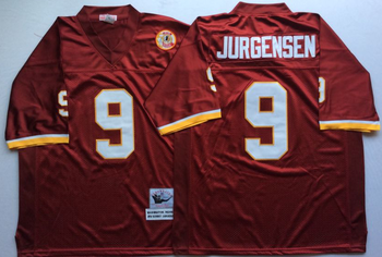 Washington Redskins Red #9 JURGENSEN Mitchell & Ness Football Jersey Retro men women youth size S-6XL
