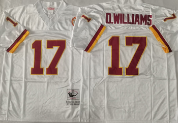 Washington Redskins White #17 D.WILLIAMS Mitchell & Ness Football Jersey Retro men women youth size S-6XL