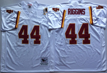 Washington Redskins White #44 RIGGINS Mitchell & Ness Football Jersey Retro men women youth size S-6XL